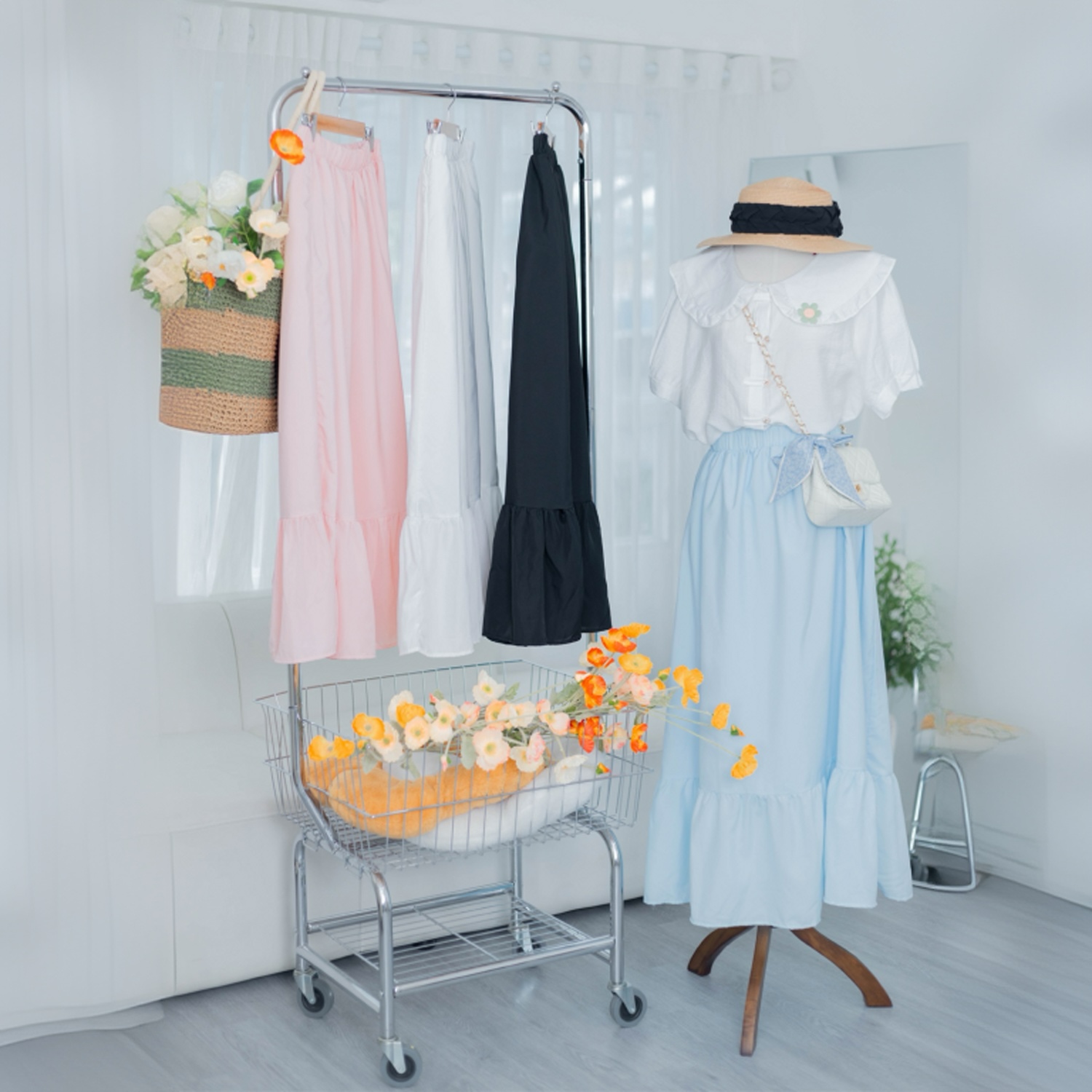 Chân váy maxi dáng dài tầng bigsize cho nữ 60kg - 100kg chất vải mềm mịn, che bụng, dáng đẹp