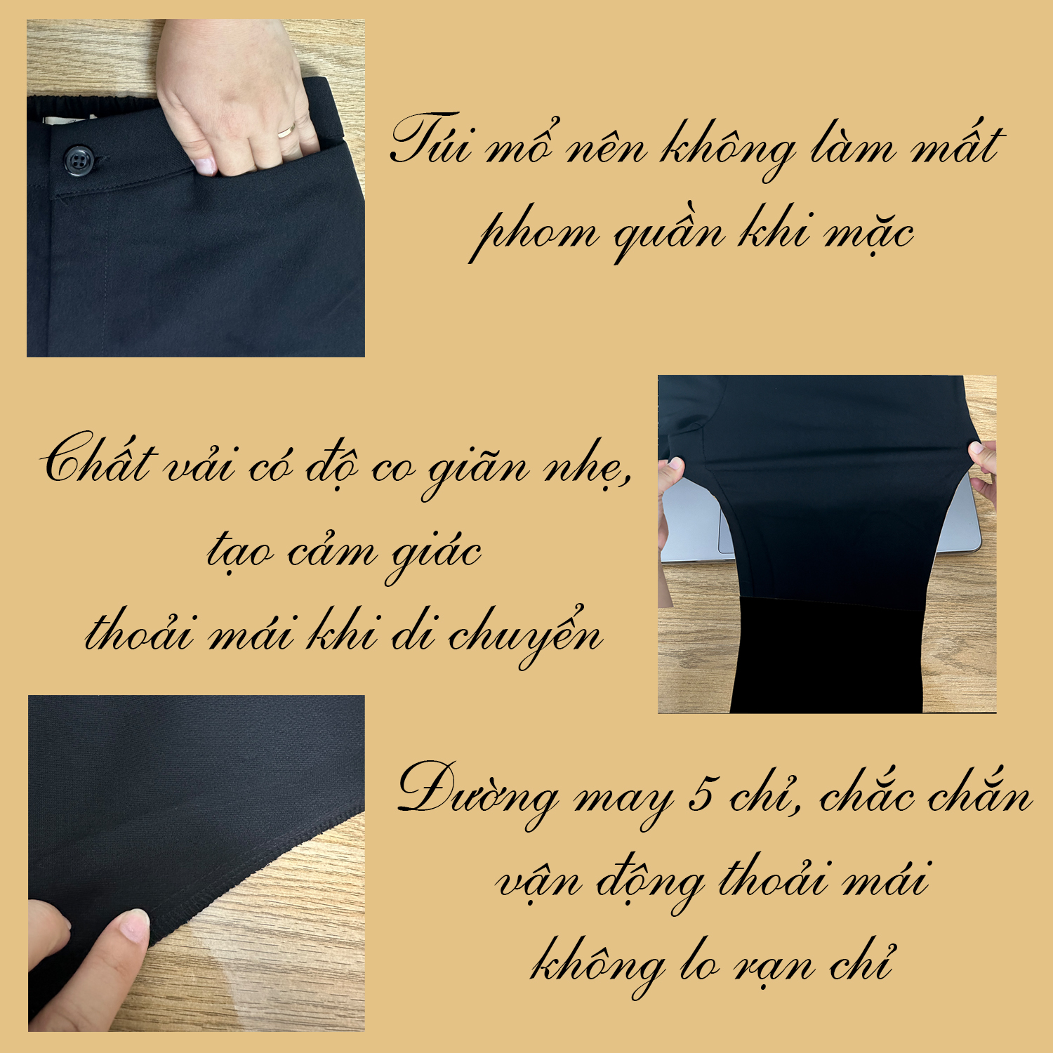 Quần tây ống loe lưng cao bigsize 60kg - 95kg phối dập ly phù hợp mặc đi làm, đi học, đi chơi