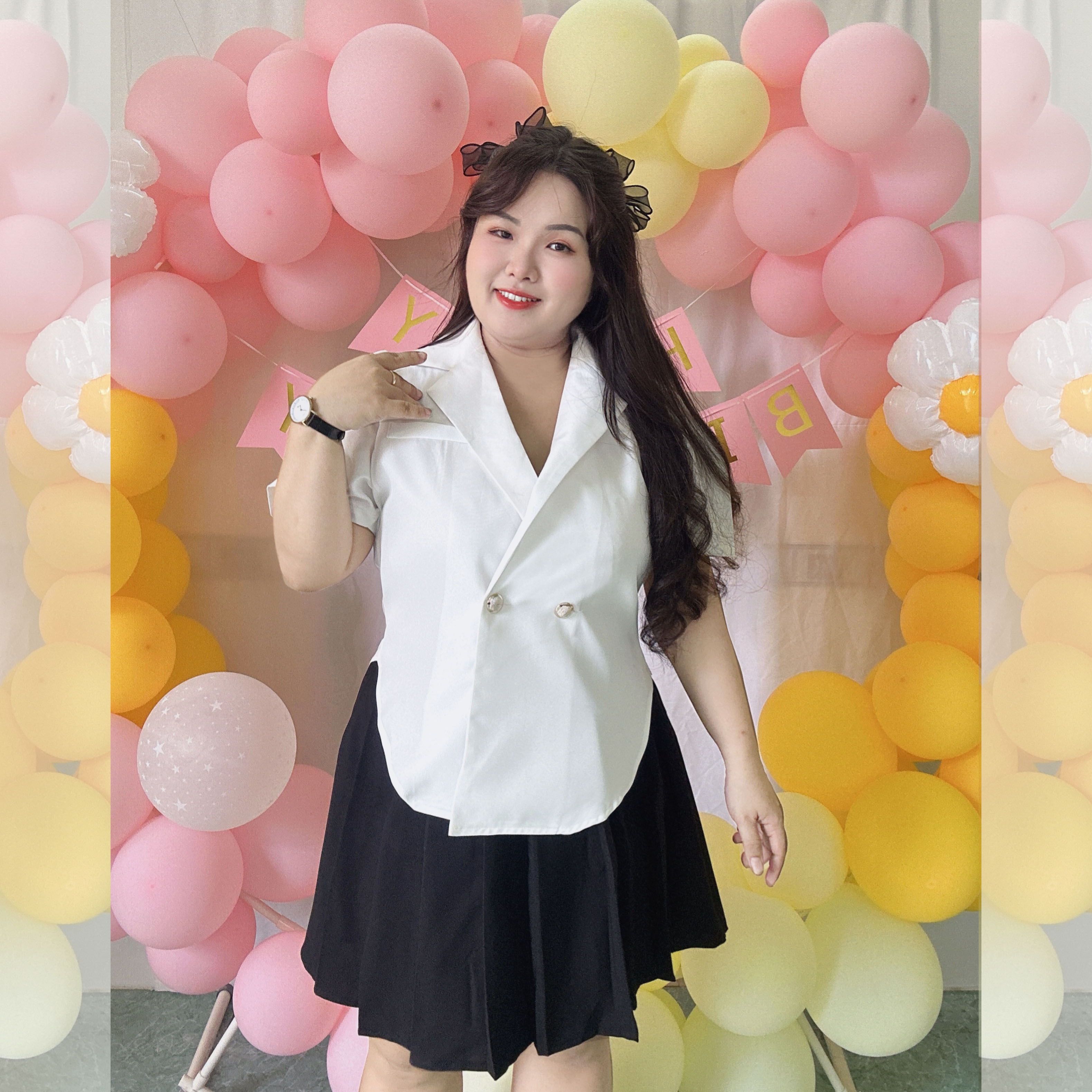 Sét áo vest xẻ tà chân váy dáng xoè bigsize 60kg - 95kkg phù hợp mặc đi làm đi chơi đi tiệc