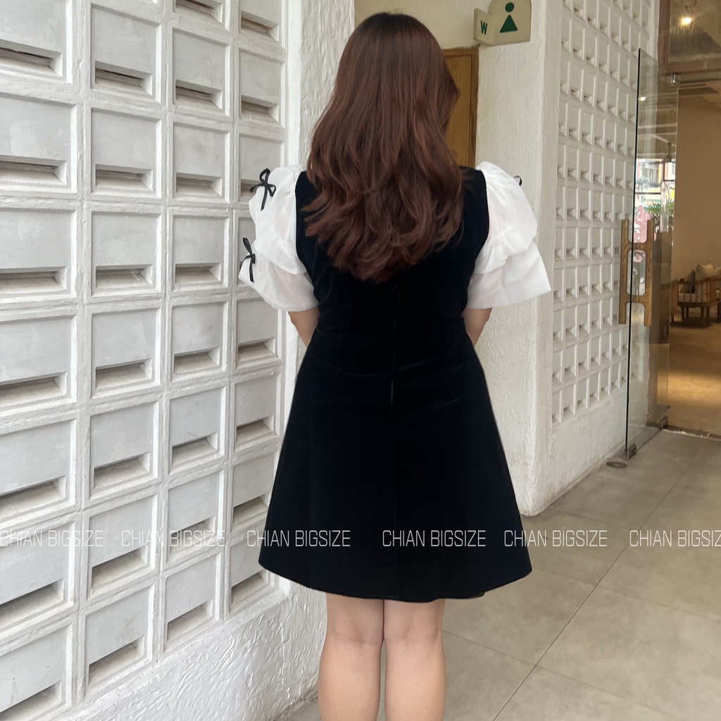 [MUA 1 TẶNG 1]Đầm váy cổ tròn tay bồng big size CA0005