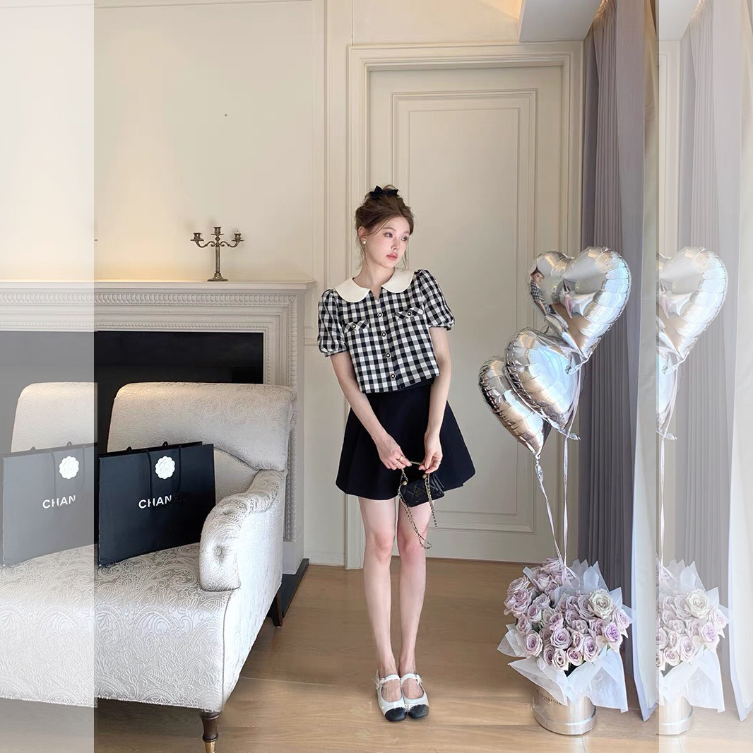 Áo sơ mi caro cổ sen bigsize 60kkg-90kg mặc công sở đi làm đi chơi