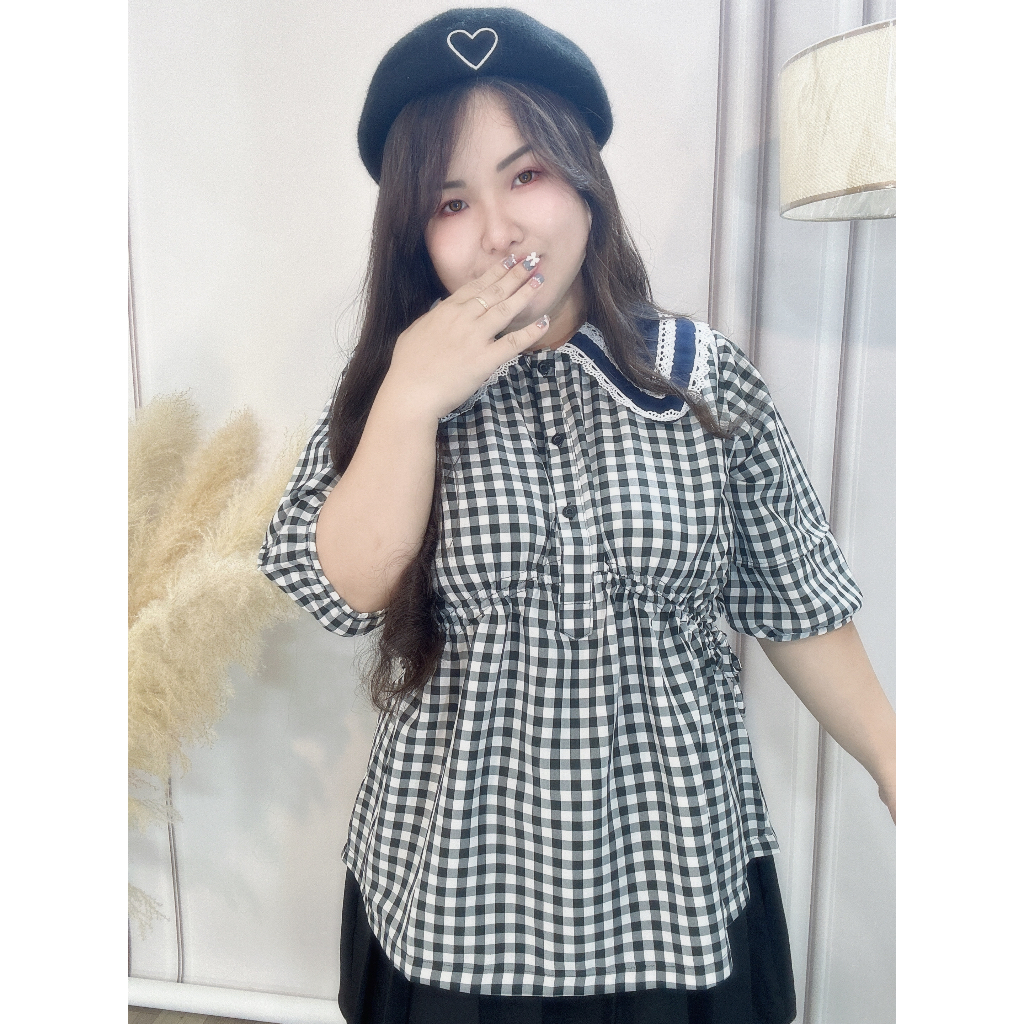 Sét Baby Doll Áo Caro Chân Váy Quần Bigsize (hình và video thật)