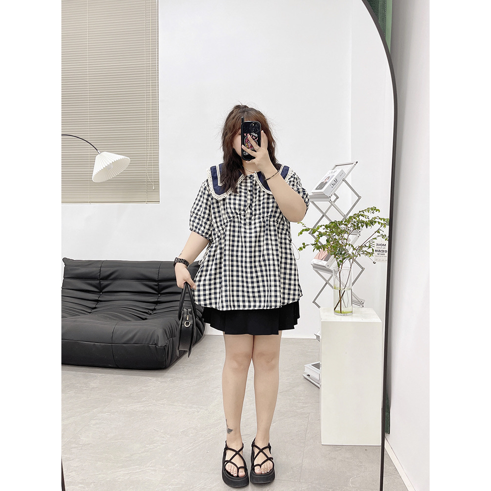 Sét Baby Doll Áo Caro Chân Váy Quần Bigsize (hình và video thật)