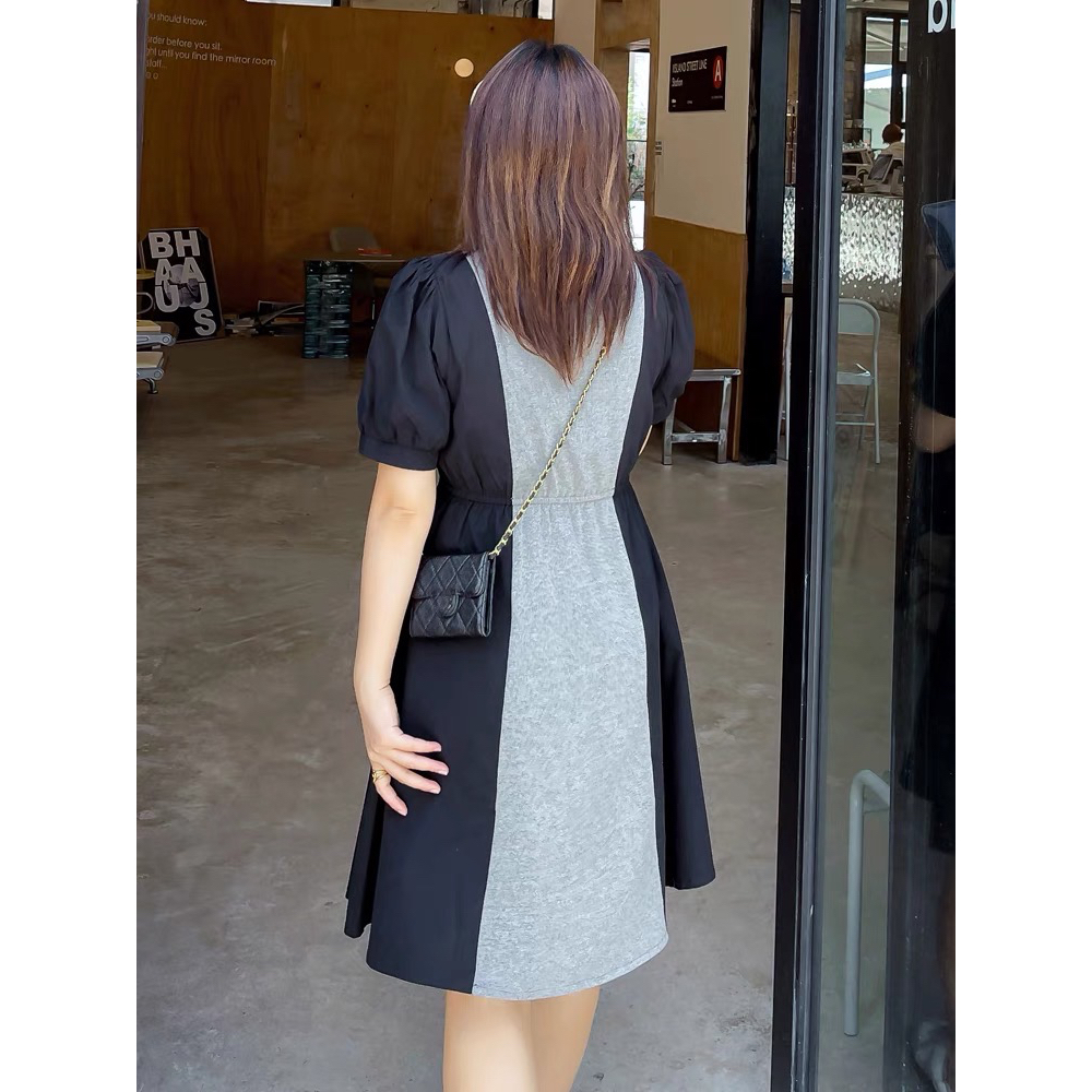 [MUA1TẶNG1] Đầm thun bigsize phối màu( hình video thật )