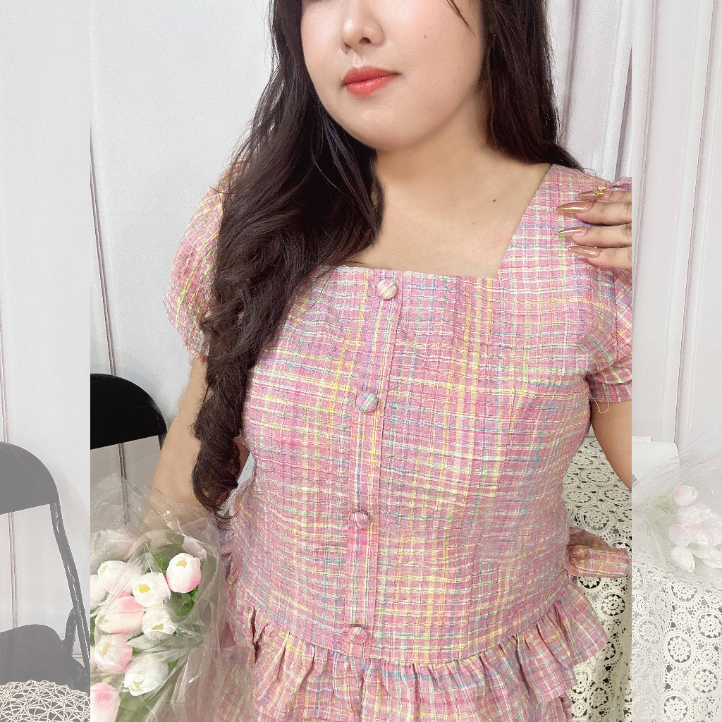 [MUA1TẶNG1] SÉT CARO HỒNG VÁY QUẦN BIGSIZE hình và video thật