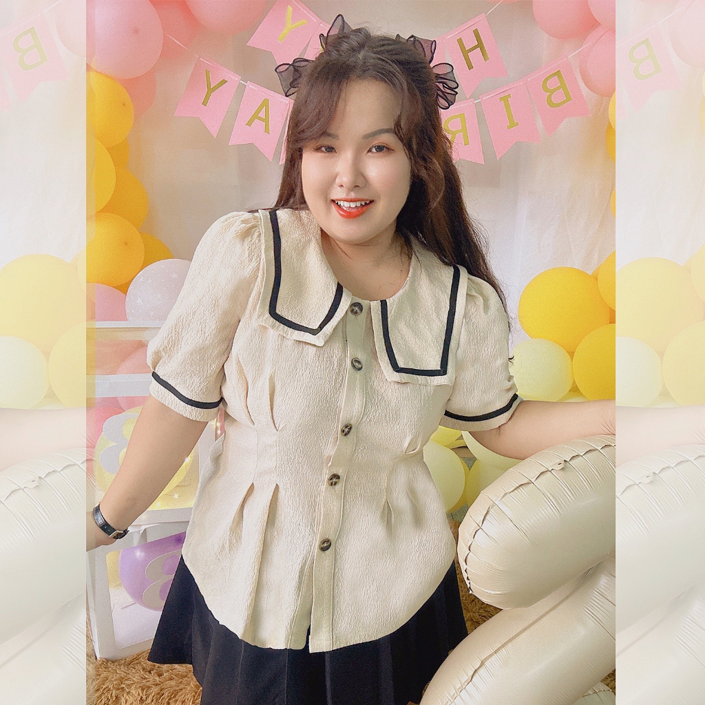 MUA1TẶNG1 Sét thuỷ thủ chiết eo chân váy quần bigsize 55kg-95kg ( hình và video chụp thật )