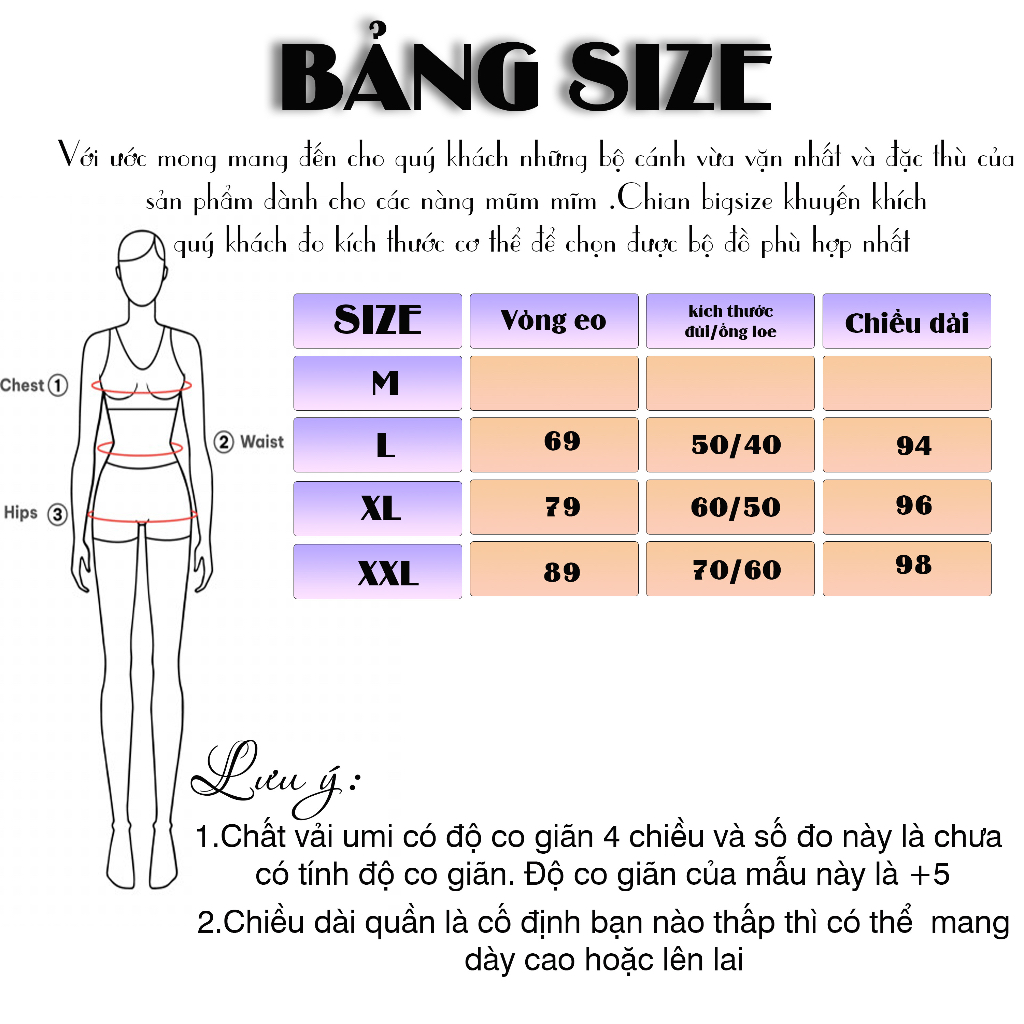 QUẦN ỐNG LOE BIGSIZE CHẤT UMI Quần ống loe lưng cao mặc đi học đi làm đi chơi