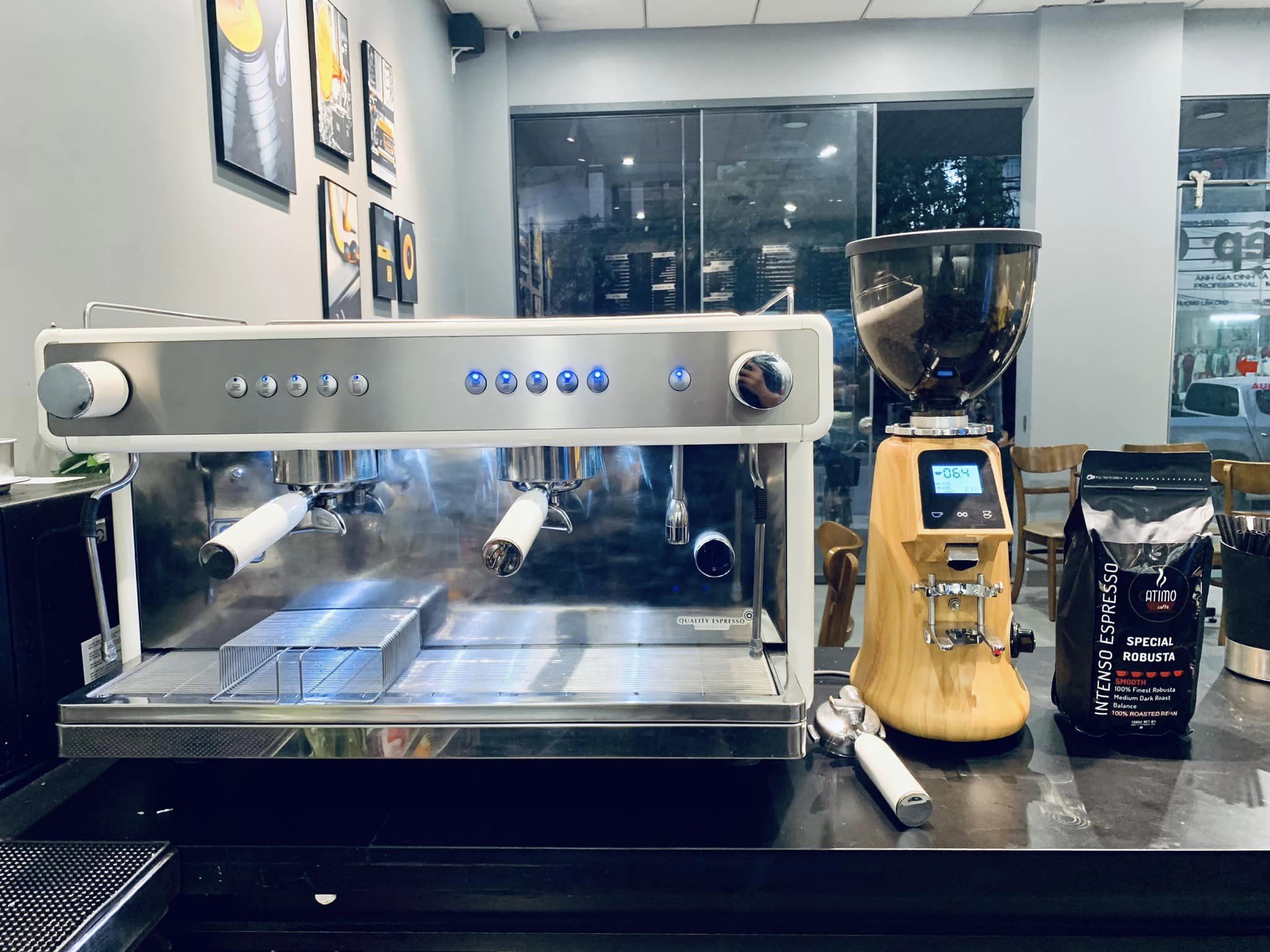 Lắp đặt combo máy pha cà phê 2 group Diệp Cafe - 238 Hải Thượng Lãn Ông - Tp Hà Tĩnh