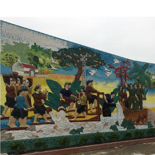 Tranh sân vườn gốm