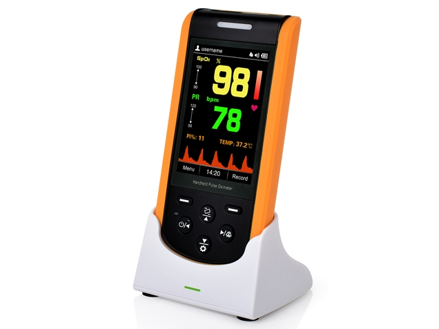 Máy đo nồng độ oxy trong máu SpO2 cầm tay Creative Medical SP-20, kết hợp đo thân nhiệt