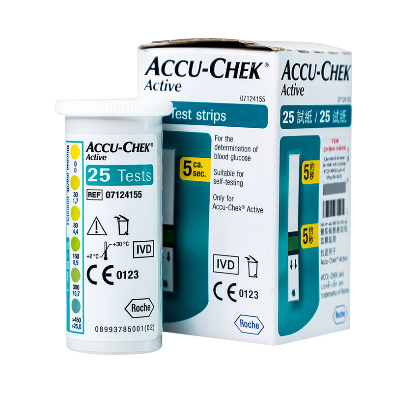 Que thử đường huyết Accu-Chek Active 25 que