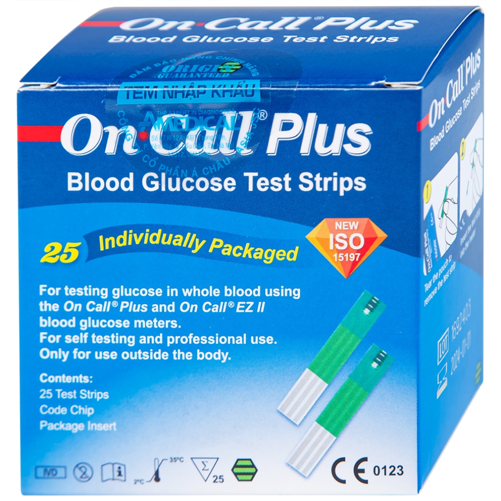 QUE THỬ ĐƯỜNG HUYẾT ON CALL PLUS
