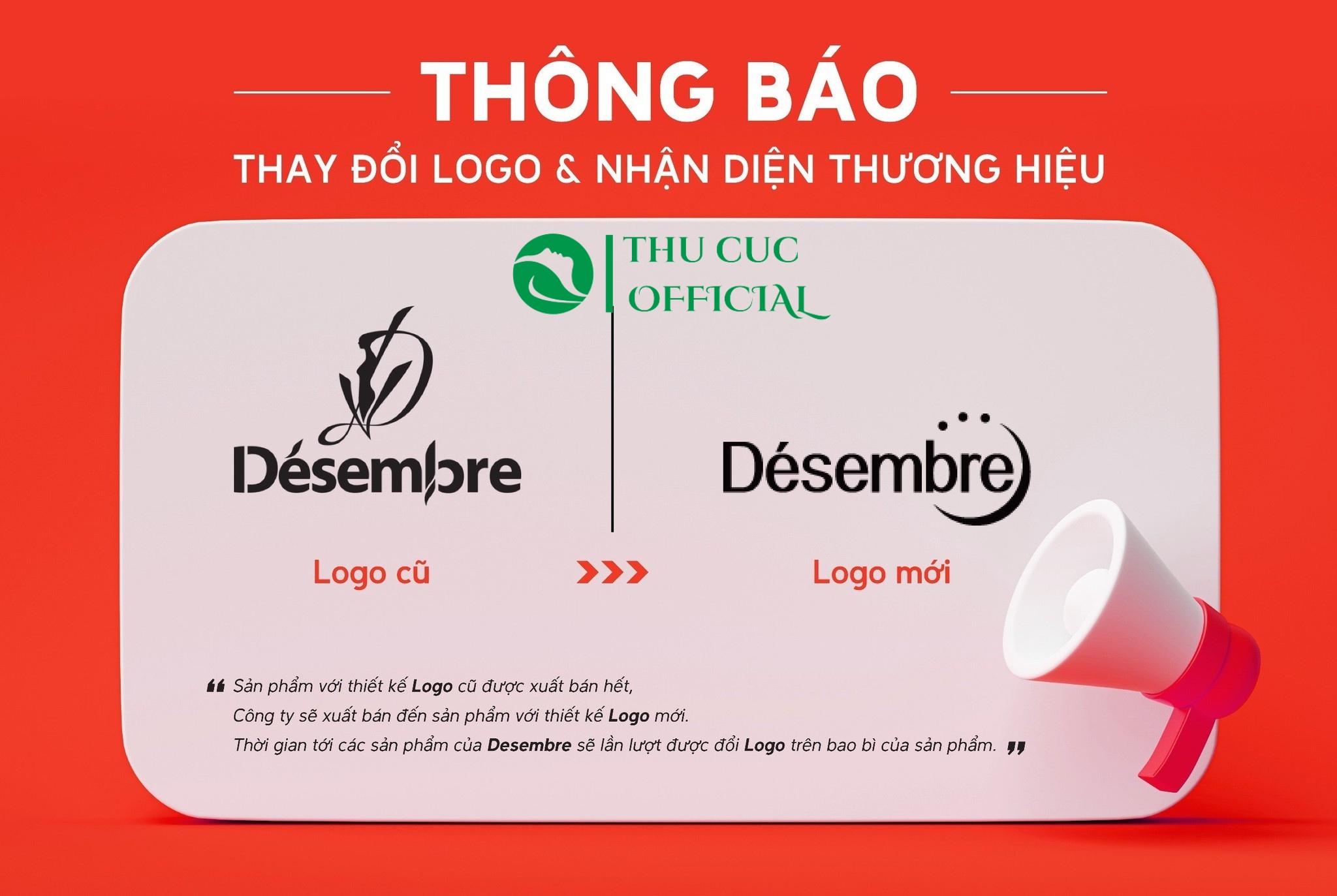 QUAN TRỌNG - Thông báo thay đổi logo thương hiệu Desembre 