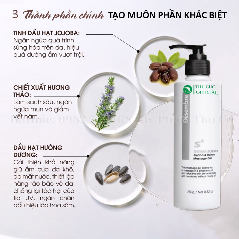 Thành phần trong Gel massage Desembre