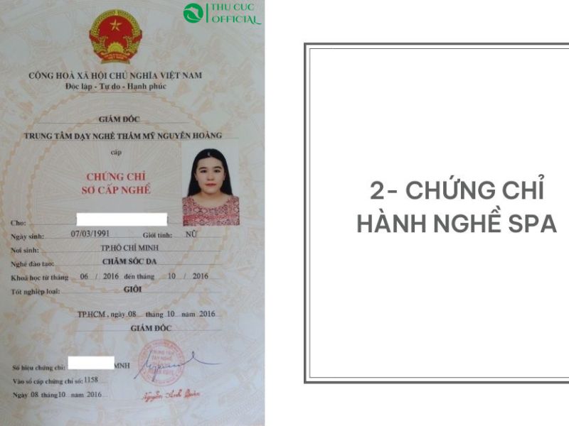Chứng chỉ hành nghề Spa