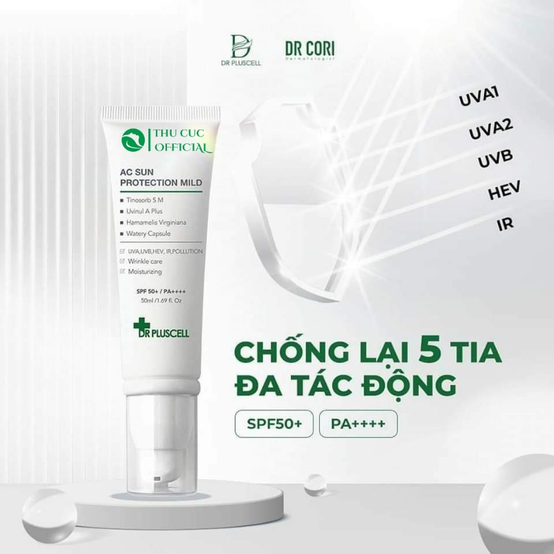 Dr Pluscell AC Sun Protection Mild khả năng chống 5 loại tia