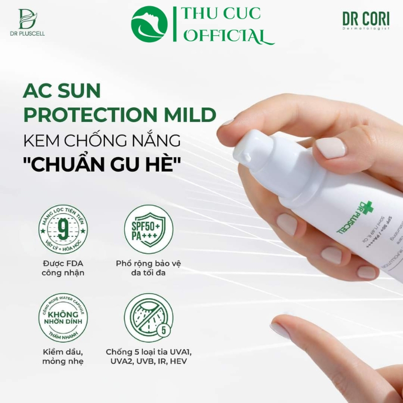 Hướng dẫn sử dụng kem chống nắng Dr Pluscell AC Sun Protection Mild