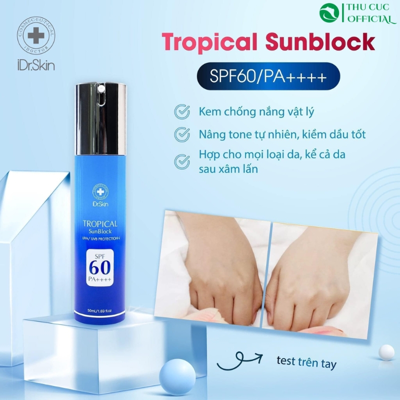 Hướng dẫn sử dụng kem chống nắng iDr Skin