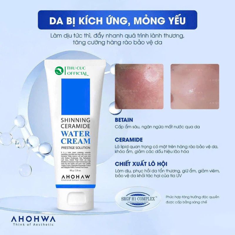 Kem dưỡng ẩm Ahohwa Shinning Ceramide Water Cream 200g