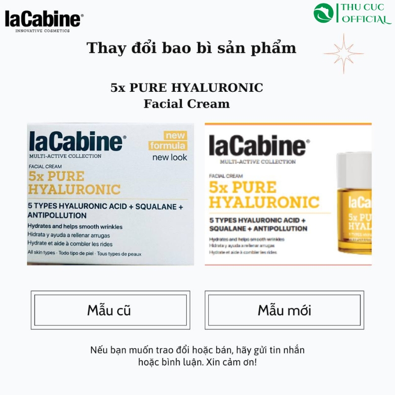 Lacabine 5x Pure Hyaluronic Cream mẫu mới