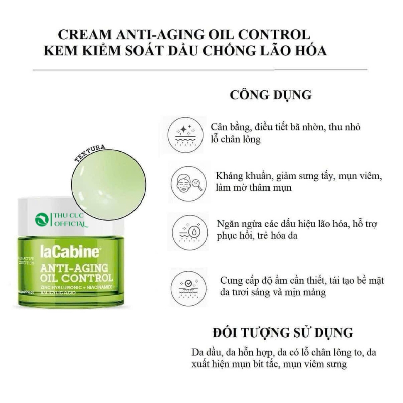 Công dụng của  LaCabine anti-aging oil control Cream