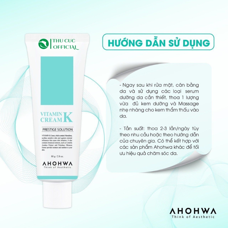 Hướng dẫn dùng Ahohwa Vitamin K Cream