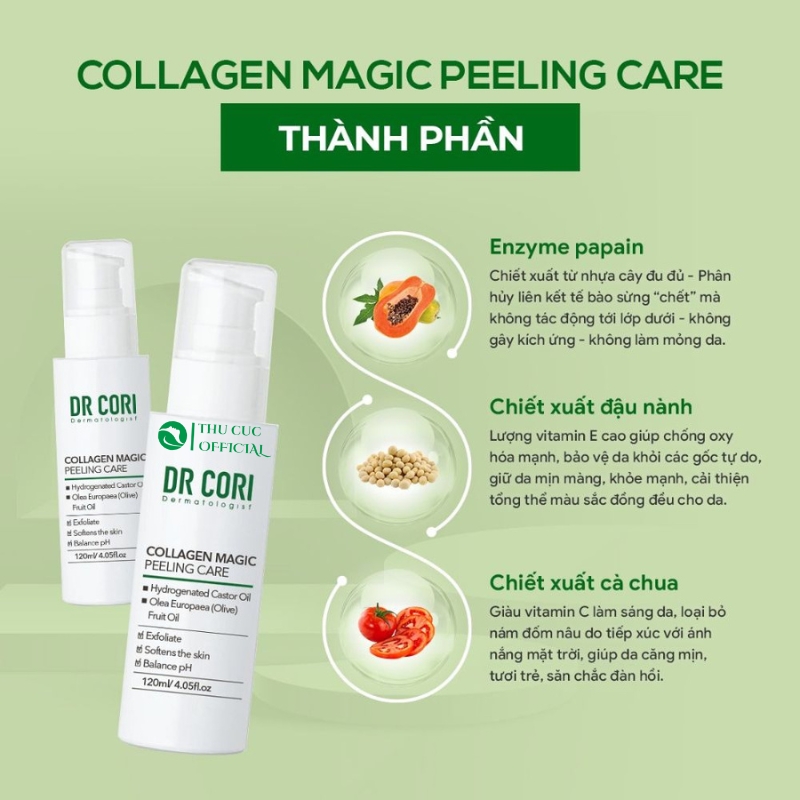 Thành phần của kem tẩy da chết Dr cori