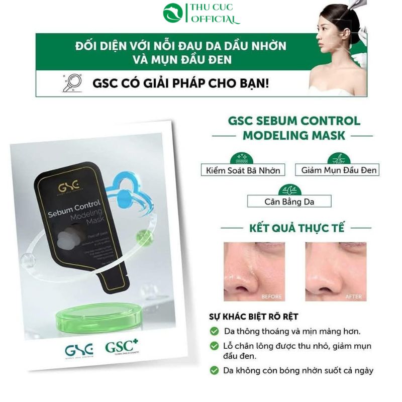 Mặt nạ  GSC Sebum Control Modeling Mask cho da mụn