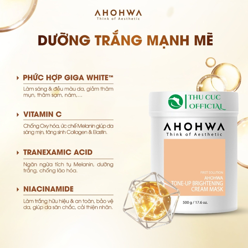 Mặt nạ Ahohwa dưỡng trắng mạnh mẽ