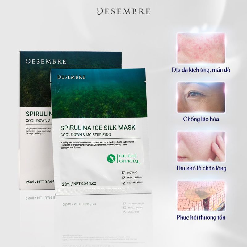 Mặt nạ Desembre Spirulina Ice Silk Mask 10 miếng