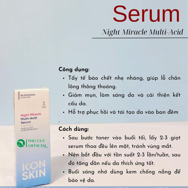 Công dụng của Serum dưỡng da ban đêm Icon Skin