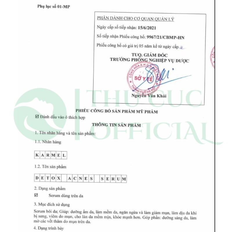 Công bố mỹ phẩm Kamel