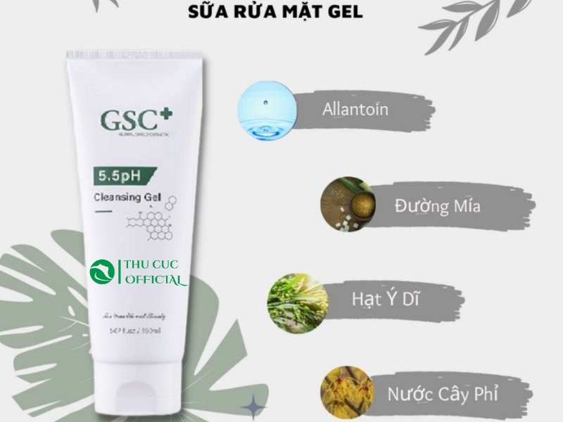 Thành phần trong sữa rửa mặt GSC+