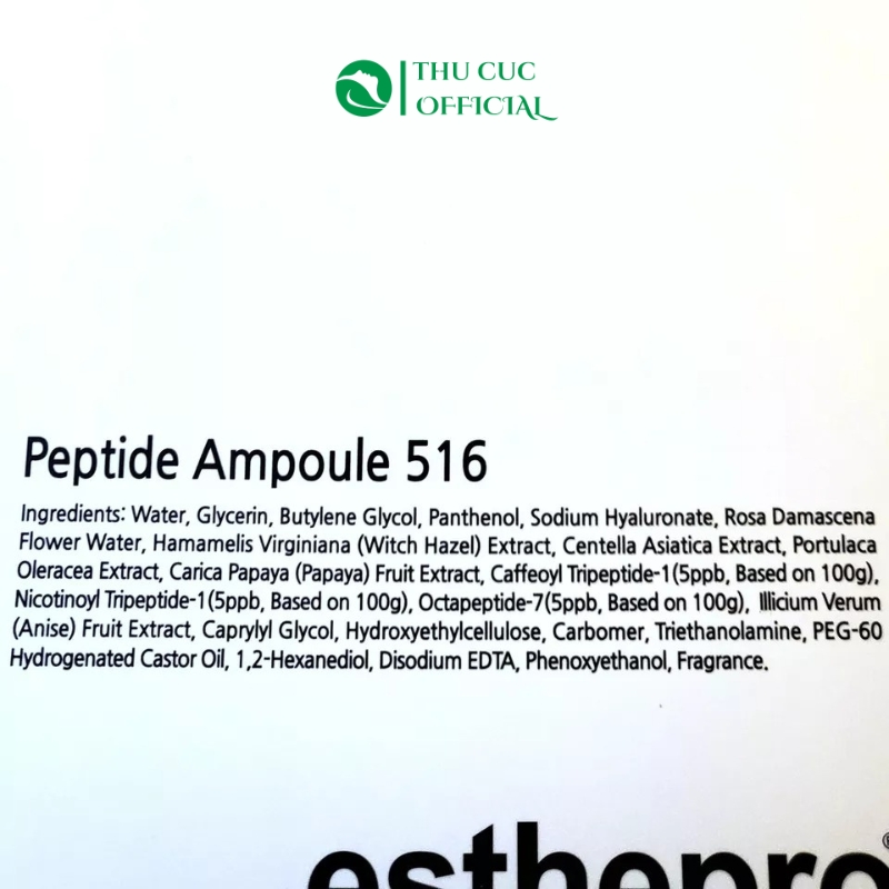 Thành phần trong Esthemax 516