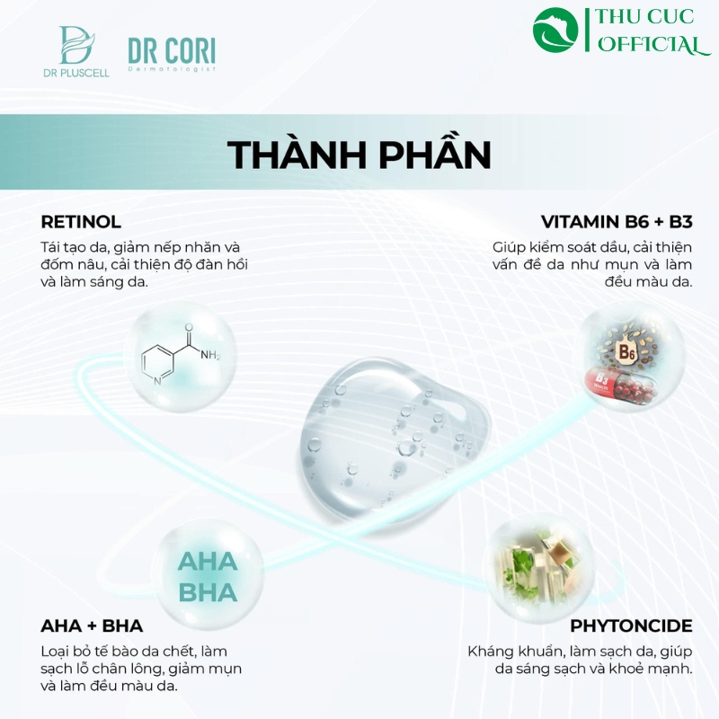 Thành phần trong Dr Cori Acne Spot Ampoule