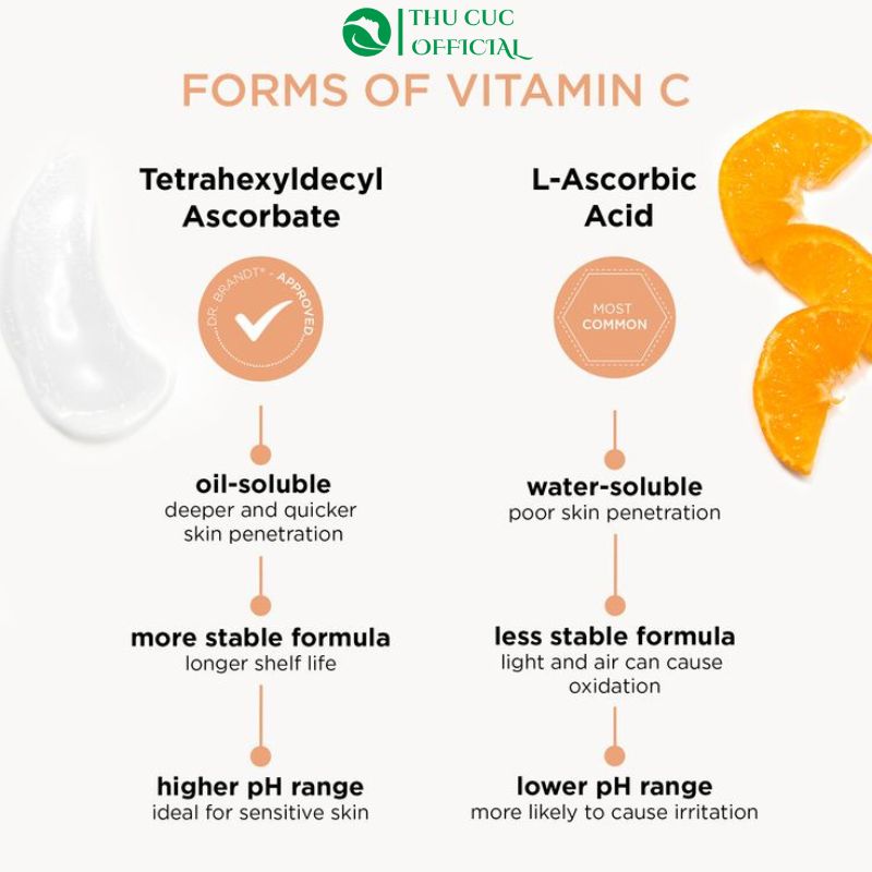 Các dạng Vitamin C trong mỹ phẩm
