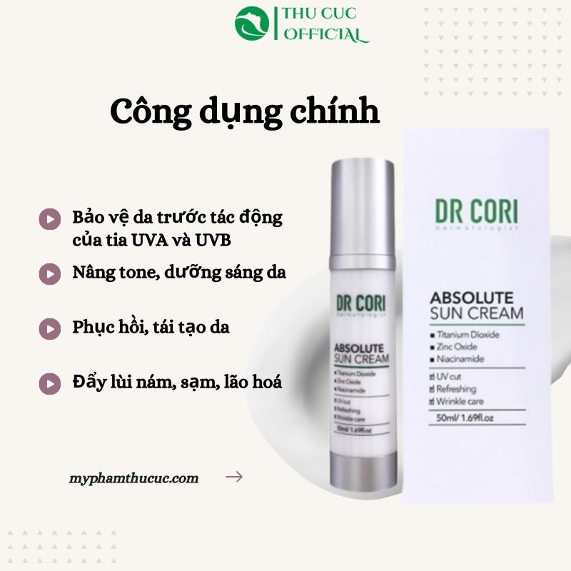 Công dụng của kem chống nắng Dr cori