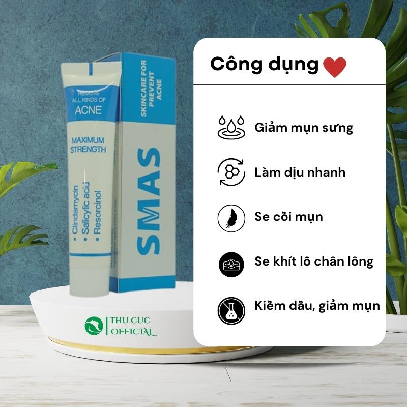 Công dụng kem chấm mụn Smas