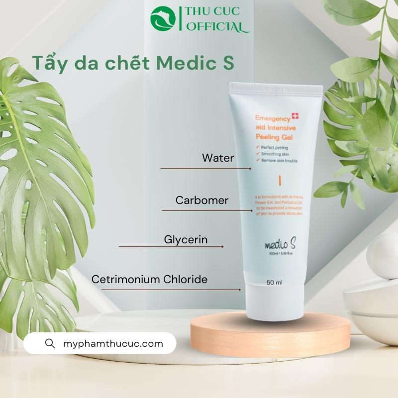 Thành phần chính của gel tẩy da chết medic S