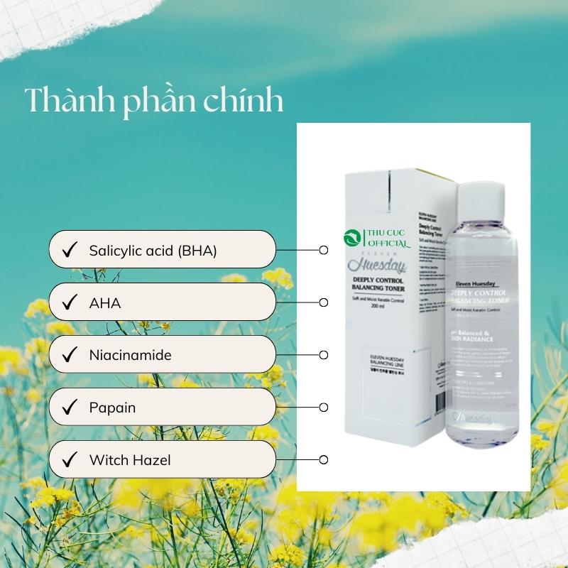 Thành phần trong Toner Huesday