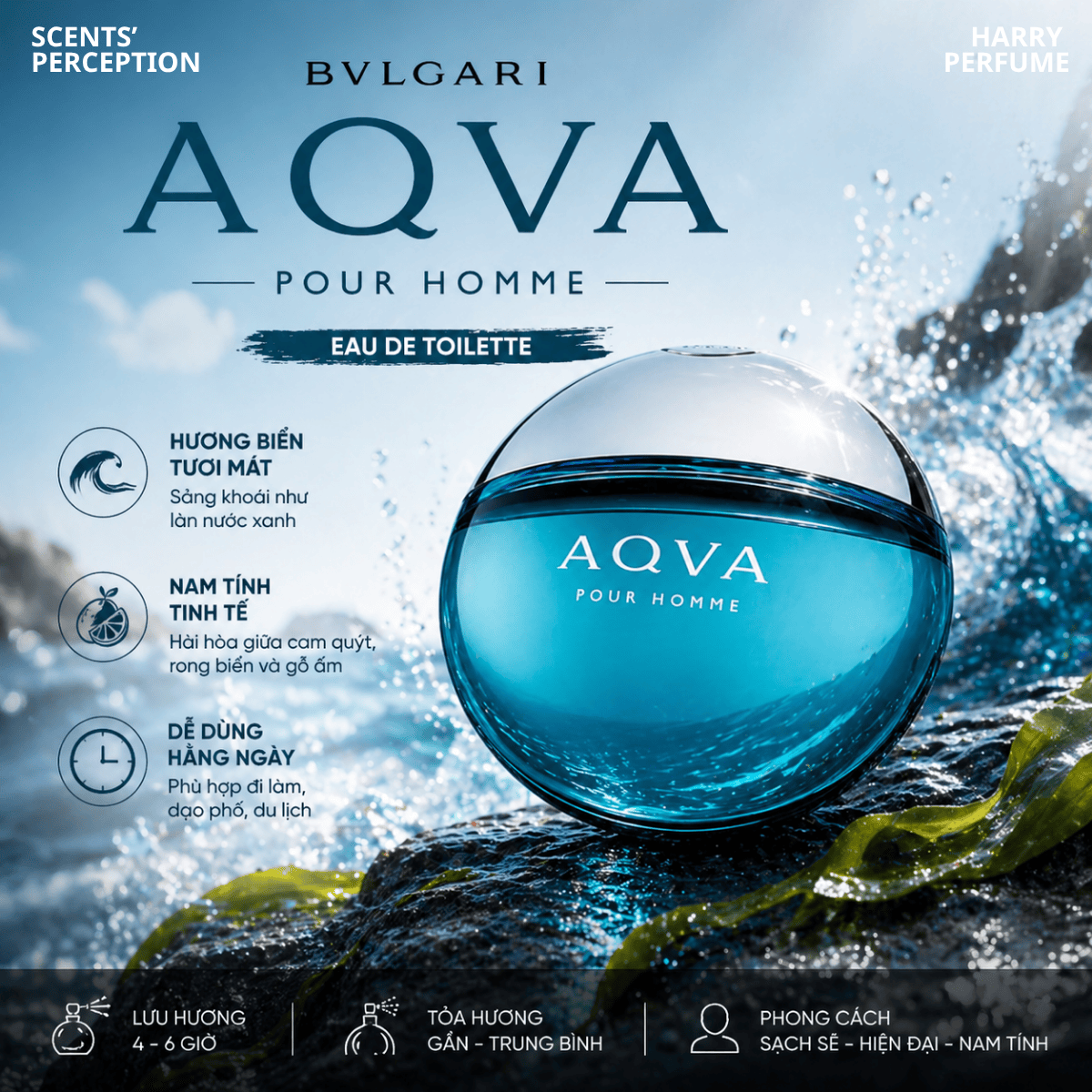 Nước hoa nam Bvlgari  AQVA Pour Homme EDT chính hãng