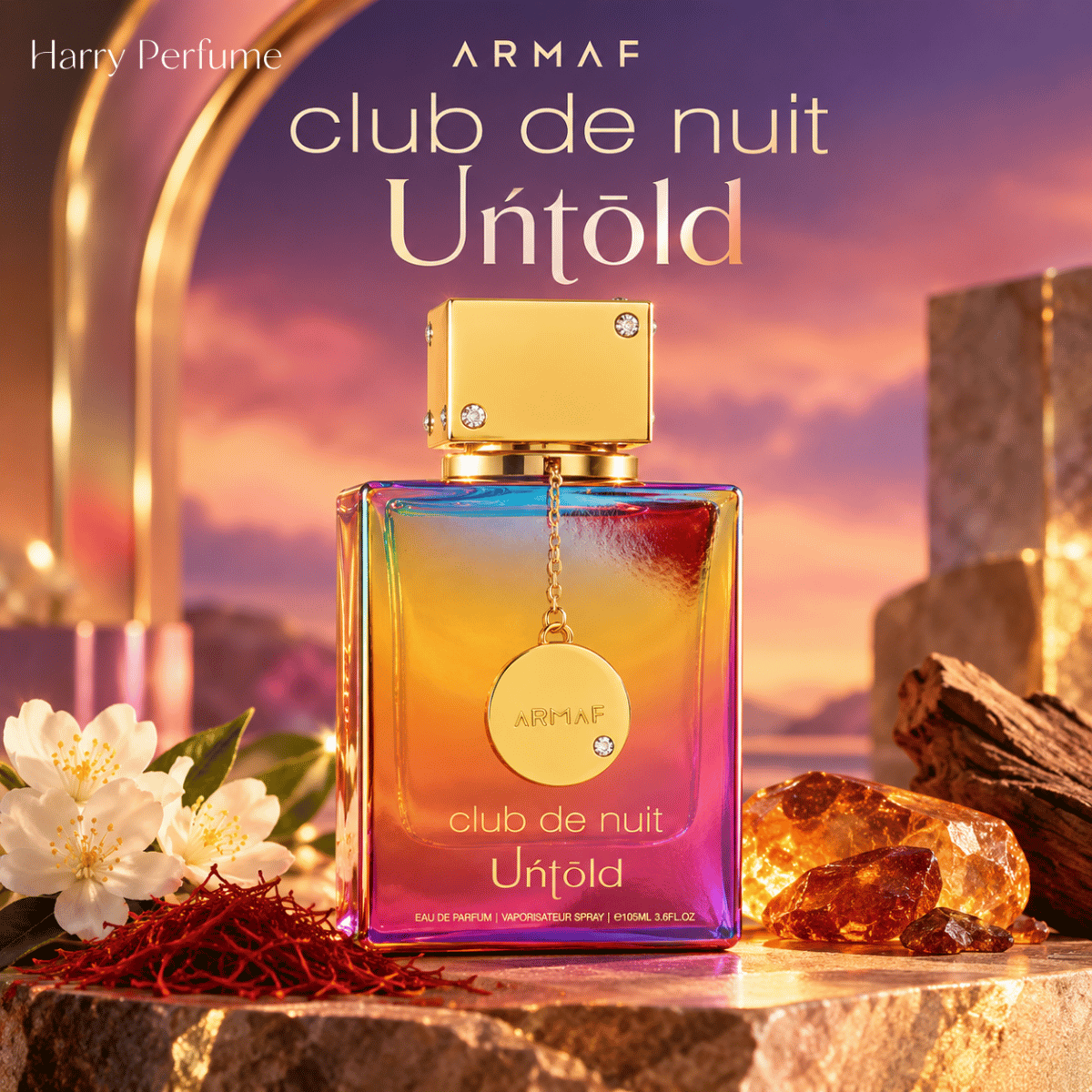 Nước hoa Armaf Club de Nuit Untold EDP hương hổ phách ngọt ấm, saffron và gỗ