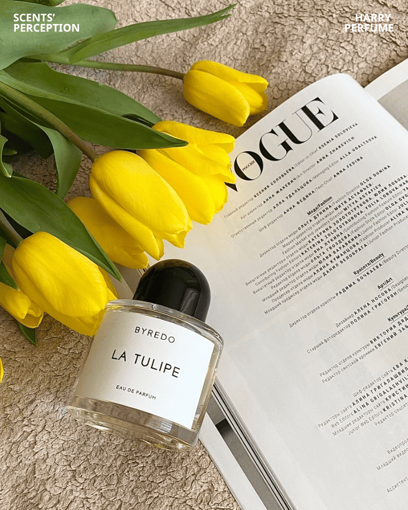 Thiết kế của Byredo La Tulipe EDP theo đuổi triết lý tối giản với chai thủy tinh trong suốt, nhãn trắng tinh tế và nắp đen bo tròn đặc trưng