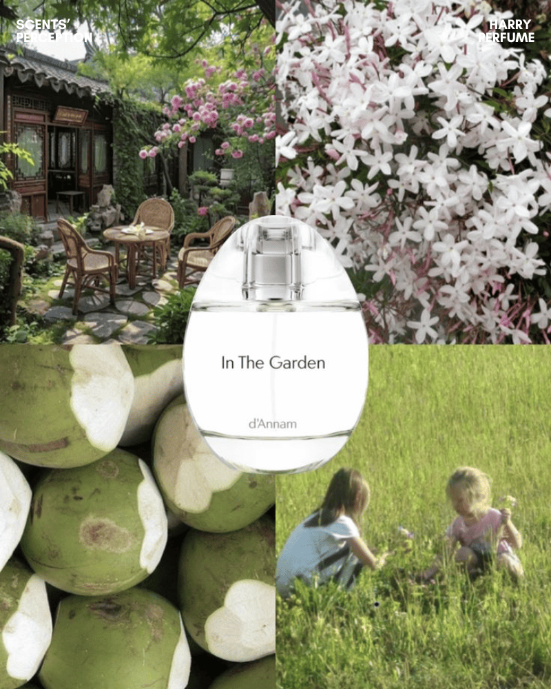 d'Annam In The Garden EDP mang hương trái cây, hoa trắng và gỗ ấm áp, tạo cảm giác nhẹ nhàng, thanh lịch, tinh tế.