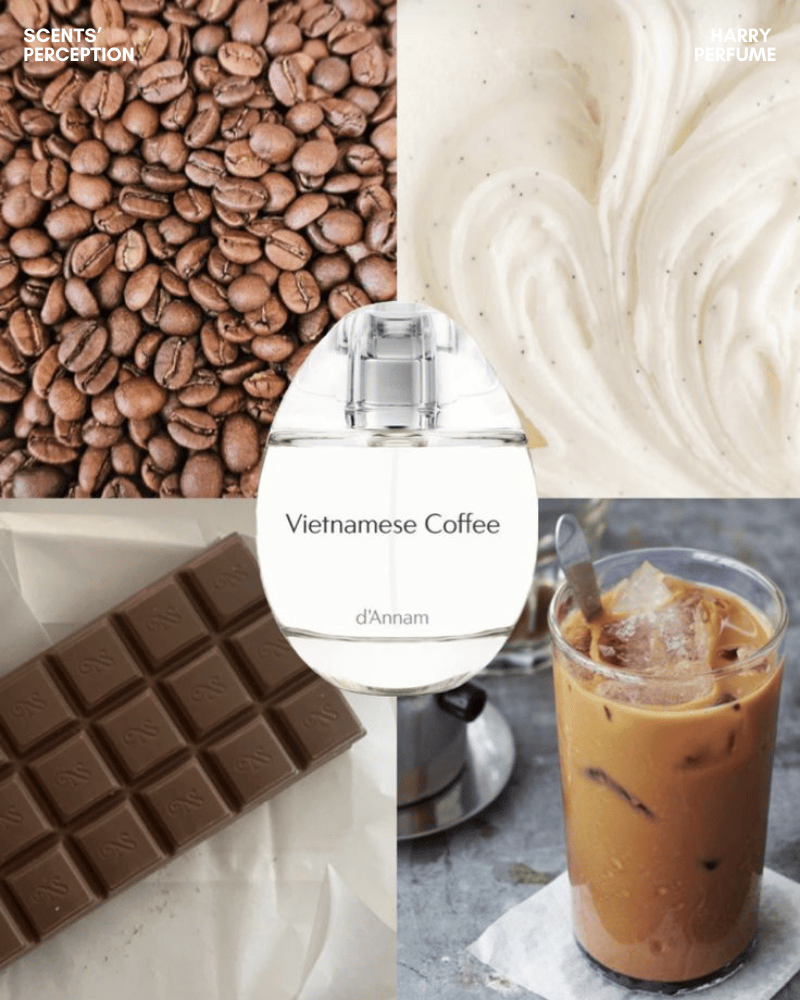 d'Annam Vietnamese Coffee EDP 50ml Fullbox nổi bật với mùi hương tái hiện chân thực ly cà phê Việt, hòa quyện cà phê rang, sữa đặc và gỗ ấm
