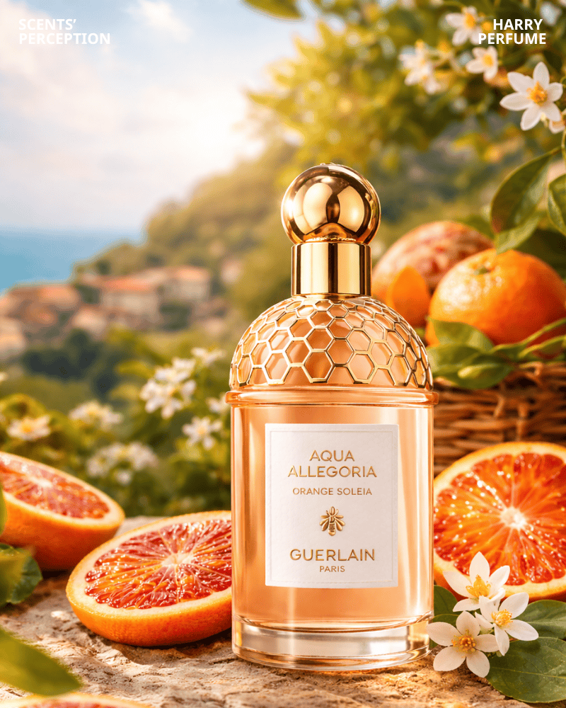 Cam đỏ tươi mát mở đầu, dịu dần với hoa, kết thúc ấm áp bởi gỗ và tonka tinh tế.