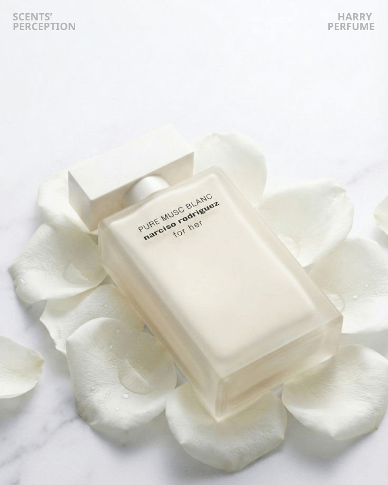 Tầng giữa Pure Musc Blanc nổi bật với hoa trắng, hoa nhài và xạ hương mềm sạch, tạo cảm giác sang trọng.
