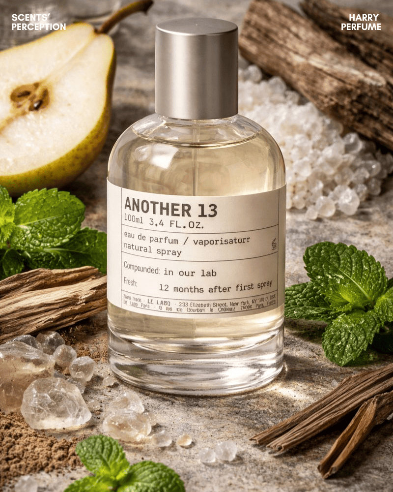 Le Labo Another 13 mở ra trong trẻo và lơ lửng với Iso E Super – Amyl Salicylate, dần trở nên da thịt, ấm áp nhờ xạ hương và ambroxan