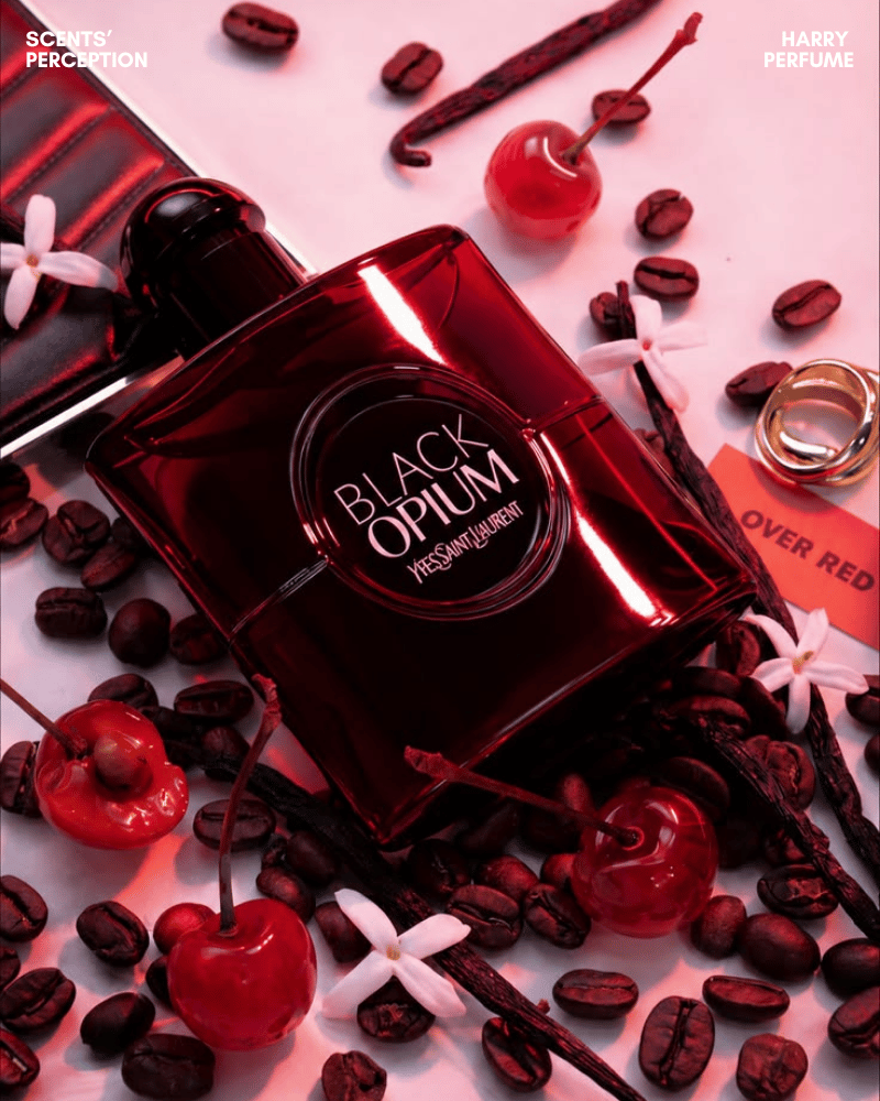 YSL Black Opium Over Red kết hợp cherry, cà phê và vanilla, mang nét trẻ trung, táo bạo, quyến rũ.