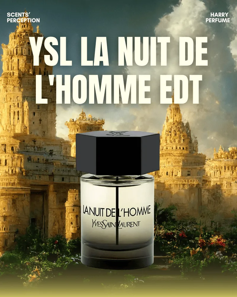 YSL La Nuit De L’Homme EDT nổi bật với thiết kế mạnh mẽ và nắp kim loại đen huyền bí, mang hương bạch đậu khấu – tuyết tùng – cỏ hương bài đầy nam tính